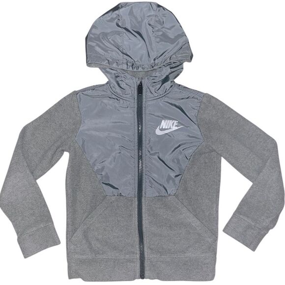Nike Girls Gray Fleece Jacket - Picture 1 of 6